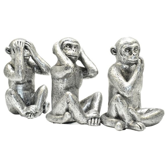 Adam & Friends Home Decor See No Evil, Hear No Evil, Speak No Evil Sculpture - Picture 2 of 5
